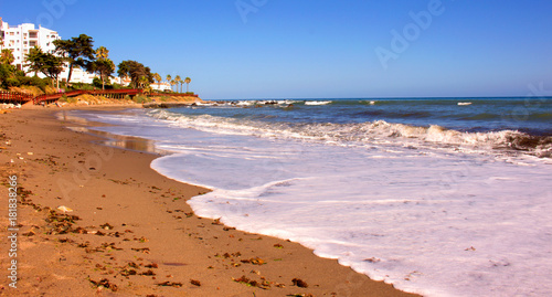 Beach. Summer beach view. Costa del Sol, Andalusia, Spain. © Ekaterina
