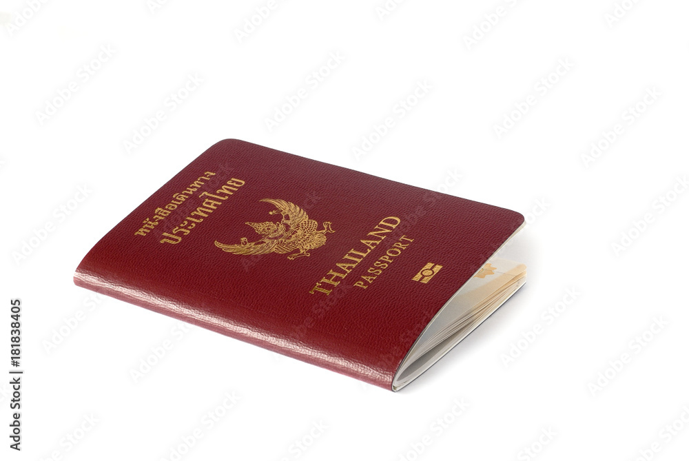 Thailand passport on white background Thailand passport on white background