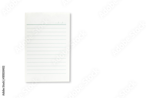 blank white paper  on white background