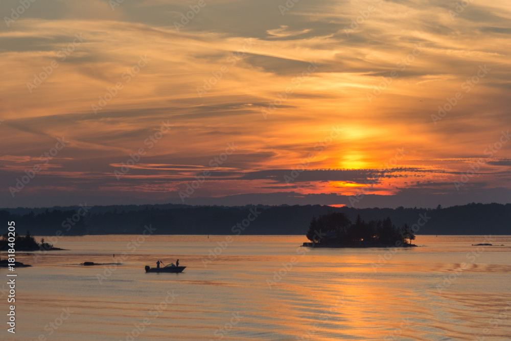 Fishing at dusk