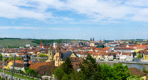 Panorama von Würzburg in Franken Bayern