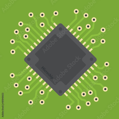 Vector microchip illustration