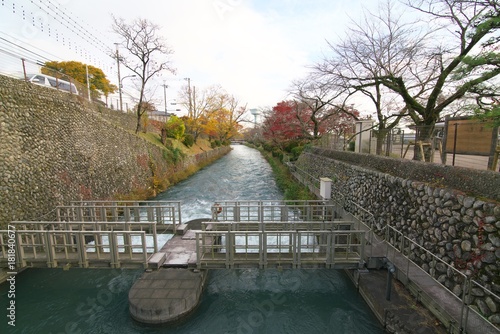 Photography Flow of Tamagawa Josui near Hamura intake weir