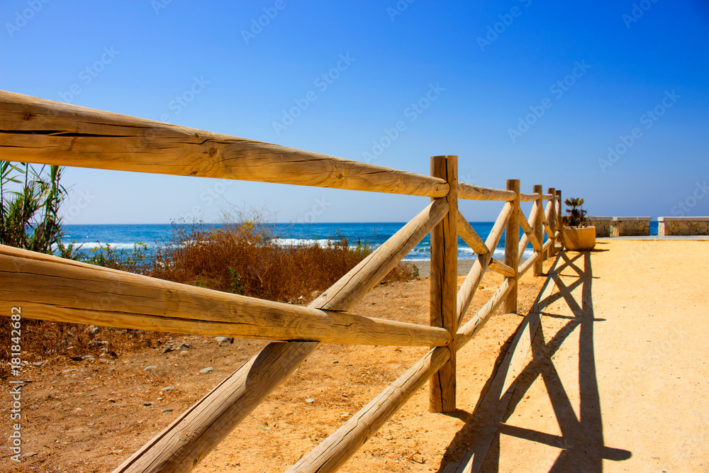 Beach. Summer beach view. Puerto Banus city, Marbella, Andalusia, Spain. Beach. Summer beach view. Puerto Banus city, Marbella, Andalusia, Spain.