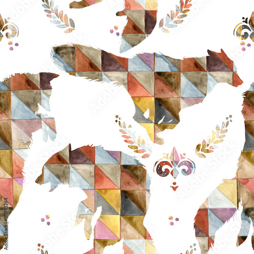 Seamless pattern with Fox.
