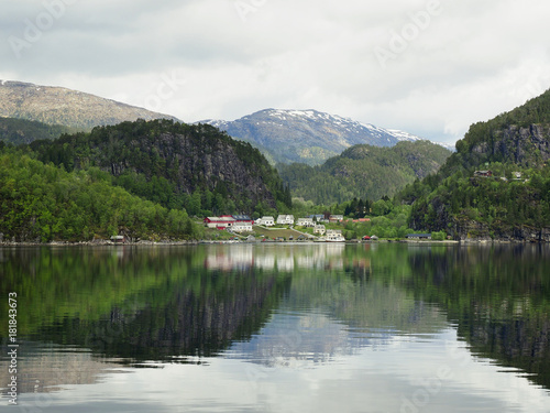 Small Settlement on a Fjord Near, Bergen, Norway