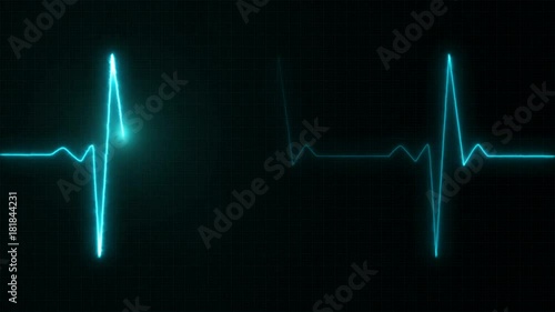 Cardiogram cardiograph oscilloscope screen blue photo