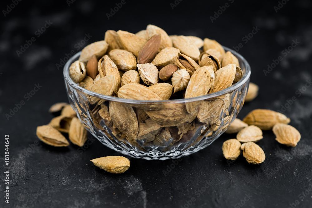 Slate slab with roasted Almonds (in the shell) Slate slab with roasted Almonds (in the shell)