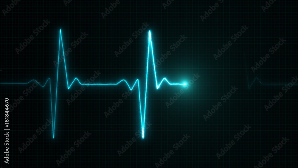 Cardiogram cardiograph oscilloscope screen blue illustration background