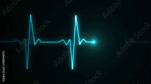 Cardiogram cardiograph oscilloscope screen blue illustration background photo