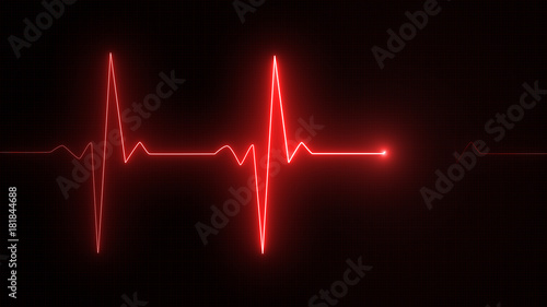 Cardiogram cardiograph oscilloscope screen red illustration background photo
