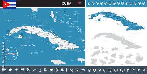 Cuba - infographic map - Detailed Vector Illustration