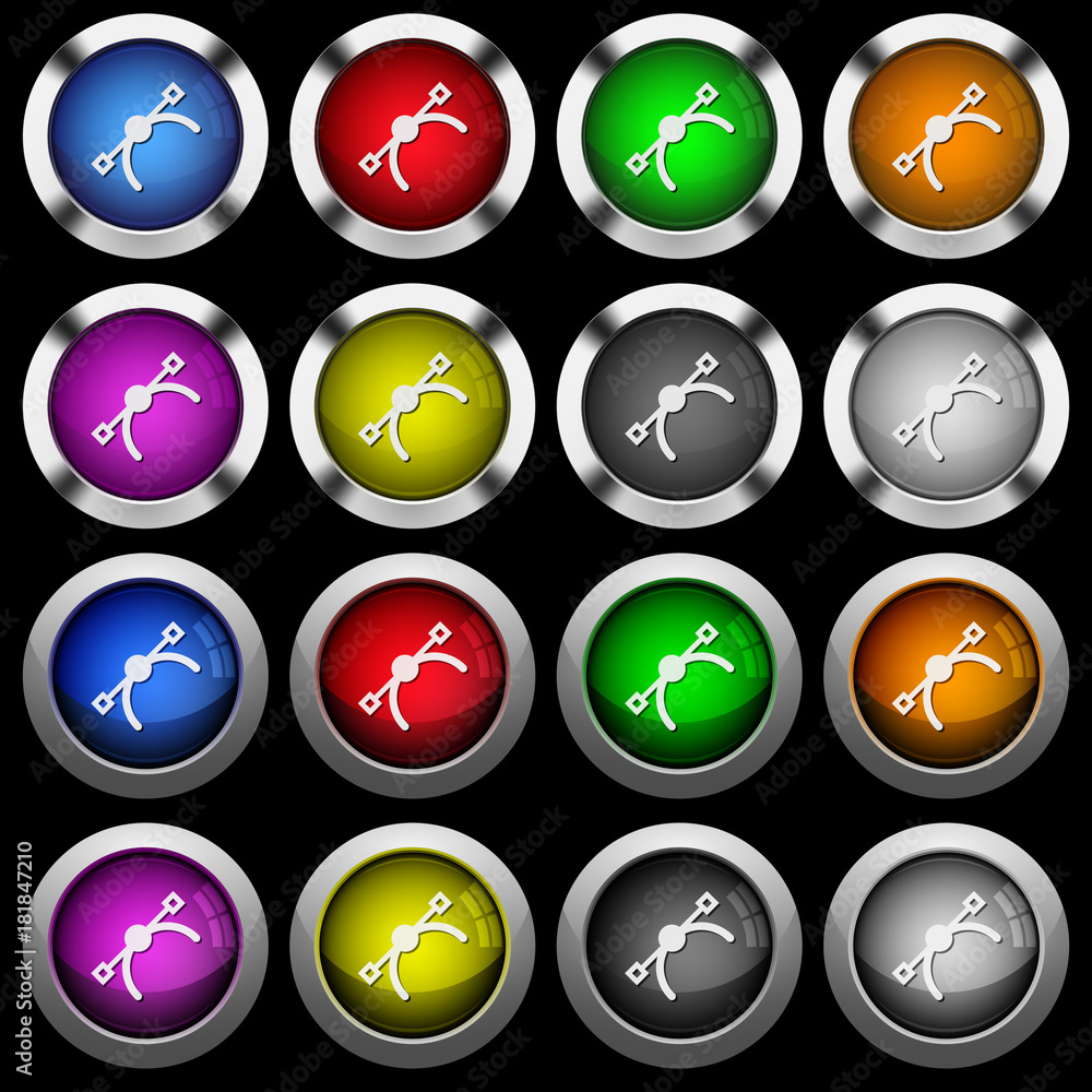 Vector symbol white icons in round glossy buttons on black background Vector symbol white icons in round glossy buttons on black background