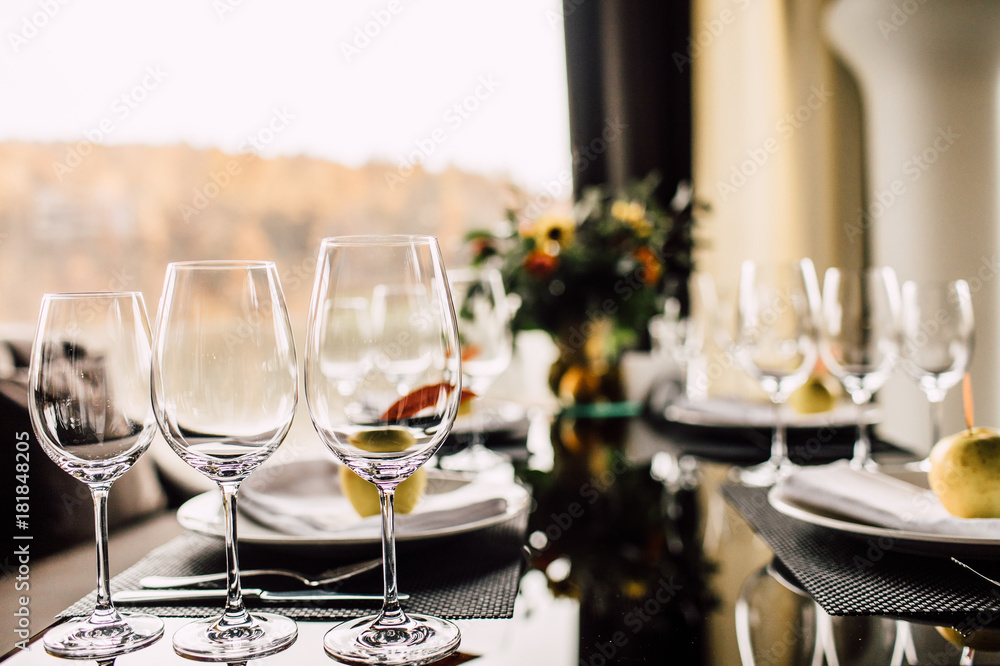 Luxury, elegant wedding reception table arrangement, floral centerpiece