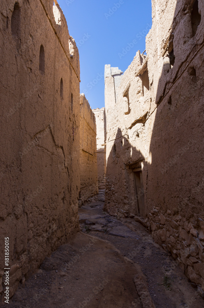 Street in the historiocal village of Al Hamra - Oman