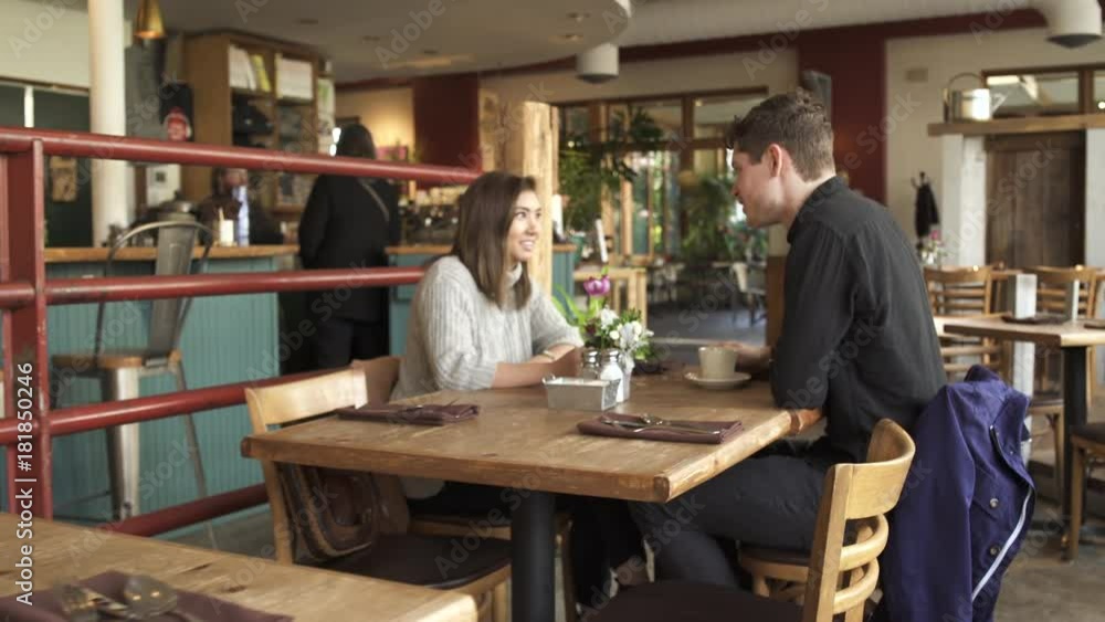 Steadicam shot of a restaurant in daytime Steadicam shot of a restaurant in daytime