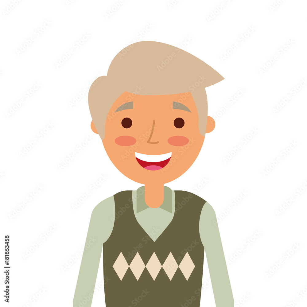 old man portrait of a pensioner grandfather character vector illustration old man portrait of a pensioner grandfather character vector illustration