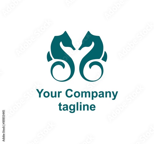 couple sea horse company logo