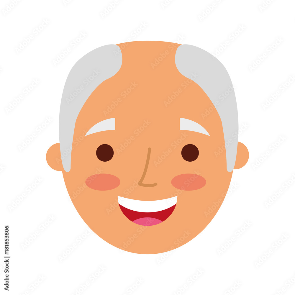 the face old man profile avatar of the grandfather vector illustration