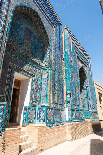 Shah-i-Zinda complex with finely decorated mausoleums in Samarkand, Uzbekistan