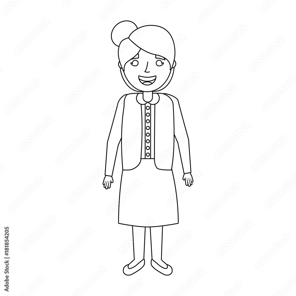 elderly woman grandmother character happy expression vector illustration elderly woman grandmother character happy expression vector illustration