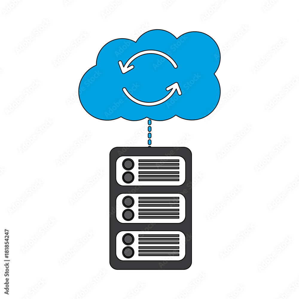 server with cloud storage web hosting icon image vector illustration design server with cloud storage web hosting icon image vector illustration design