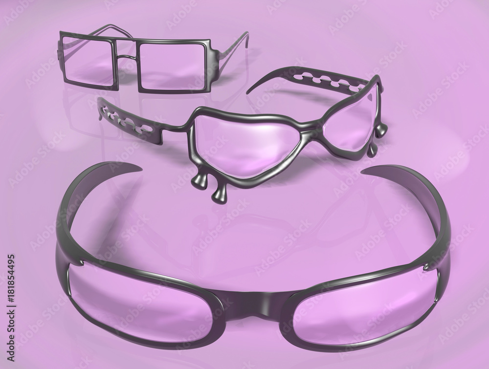 3d illustration of glasses 3d illustration of glasses