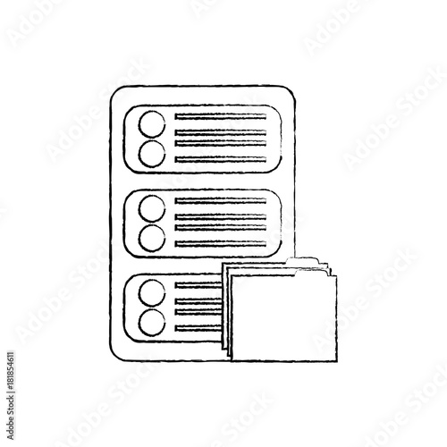 server with file folder web hosting icon image vector illustration design 