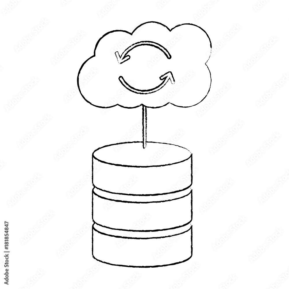 database with cloud storage data center icon image vector illustration design database with cloud storage data center icon image vector illustration design