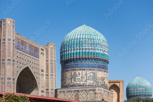 Bibi-Khanym mosque built by Timur, Unesco World Heritage Site, Samarkand, Uzbekistan photo