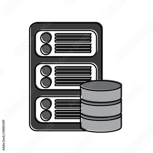 server with database web hosting icon image vector illustration design 