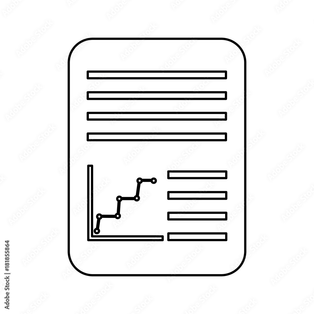 document paper file with graph diagram business vector illustration document paper file with graph diagram business vector illustration