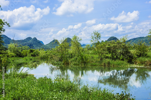 The beautiful countryside scenery in summer