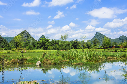 The beautiful countryside scenery in summer