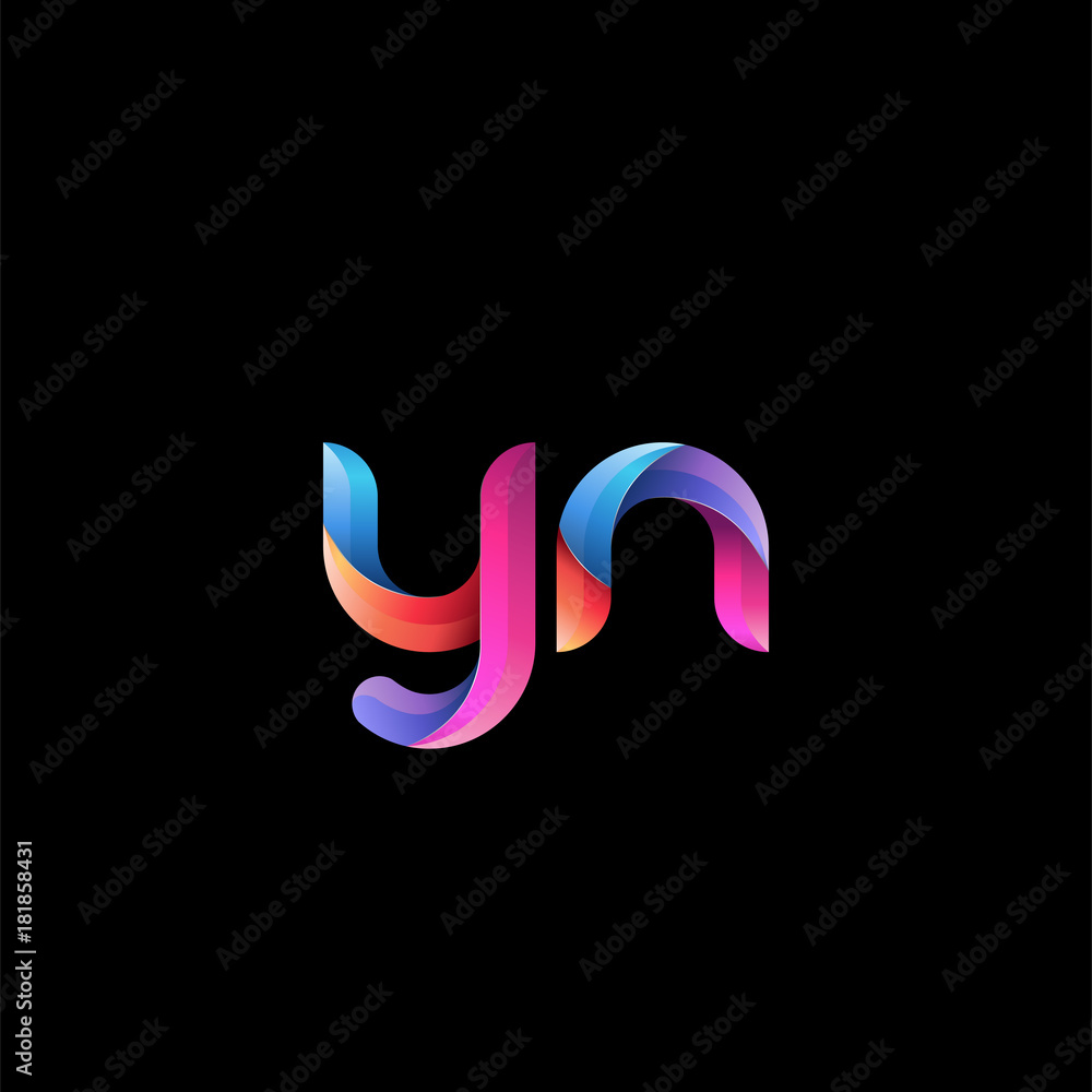 Initial Lowercase Letter Yn Curve Rounded Logo Gradient Vibrant Initial Lowercase Letter Yn Curve Rounded Logo Gradient Vibrant