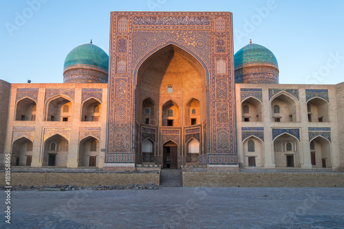 Sunset at Mir-i-Arab Madrasah, UNESCO World Heritage Site in Bukhara, Uzbekistan