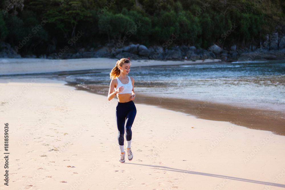Girl running on the beach