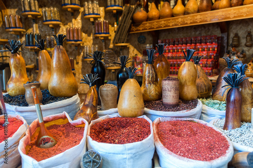 Spice and herbs for sale at Bukhara bazaar, Uzbekistan