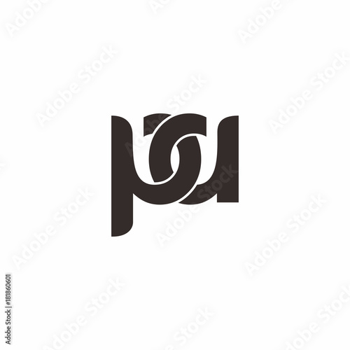 pa letter rounded logo vector