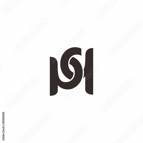 p q letter rounded logo vector
