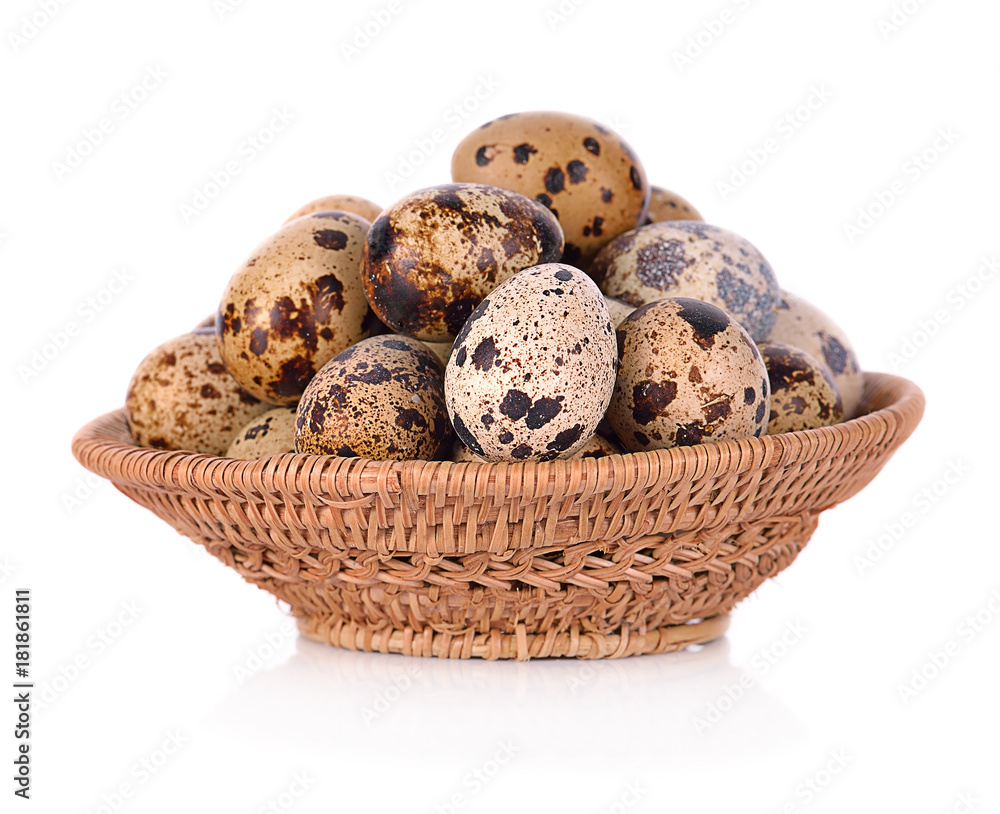 Quail eggs close up isolated on white background. Quail eggs close up isolated on white background.