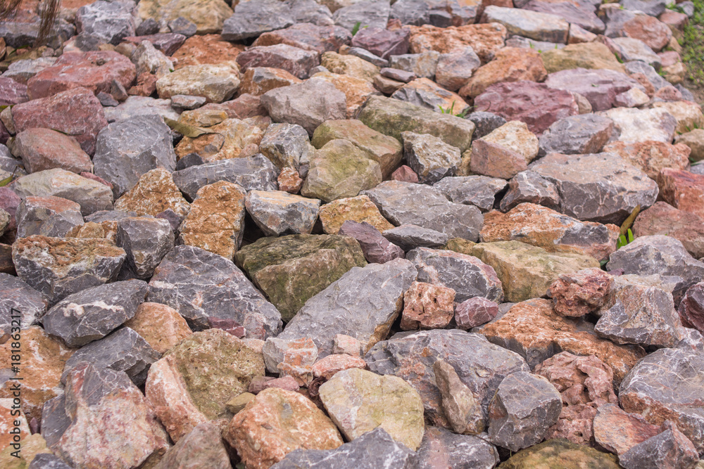 Fototapeta premium Floor of stone or rock texture in natural background. Design in garden floor