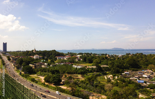 View of countryside with nice sky background  from eastern Thailand.  