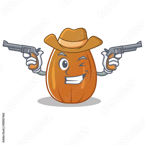 Cowboy almond nut character cartoon