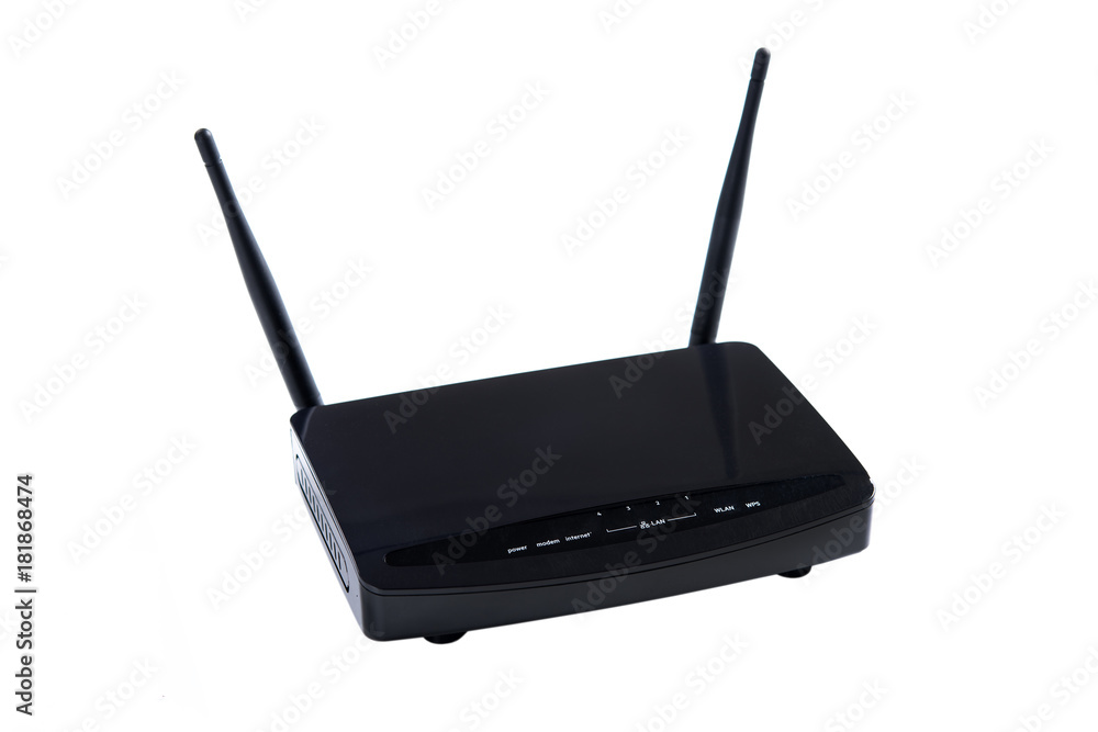 Fototapeta premium Wireless router isolated on white background