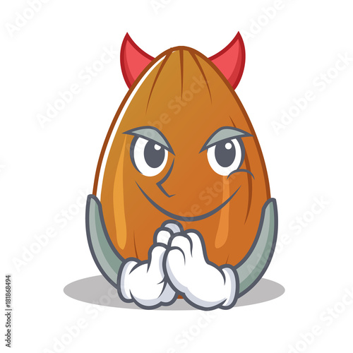 Devil almond nut character cartoon