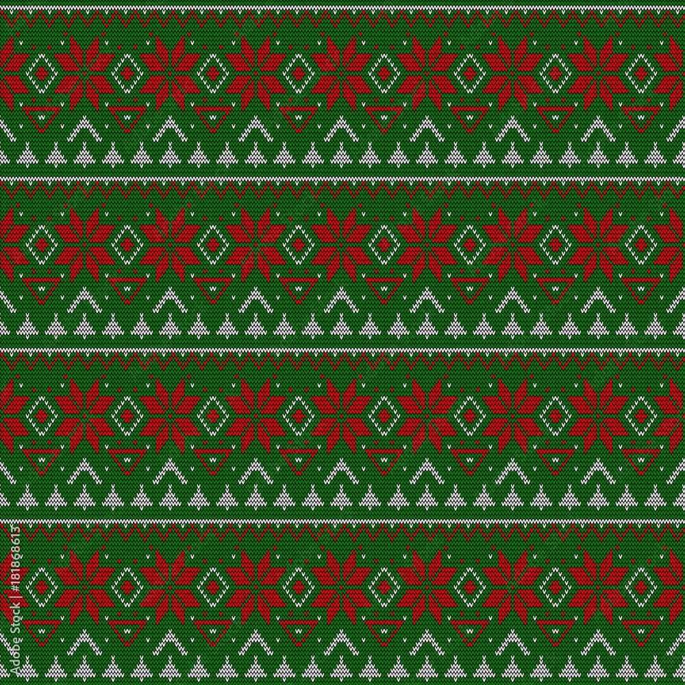 Seamless knitted Christmas retro pattern Seamless knitted Christmas retro pattern