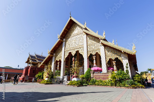 Ordination Hall in Wat Phra That Hariphunchai at Lamphun north of Thailand