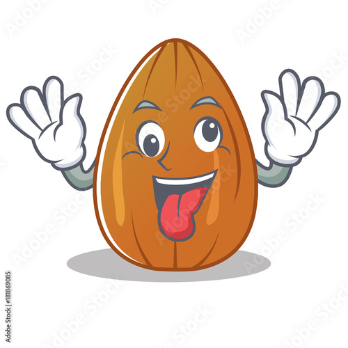 Crazy almond nut character cartoon