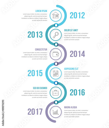 Vertical Timeline Infographics Template